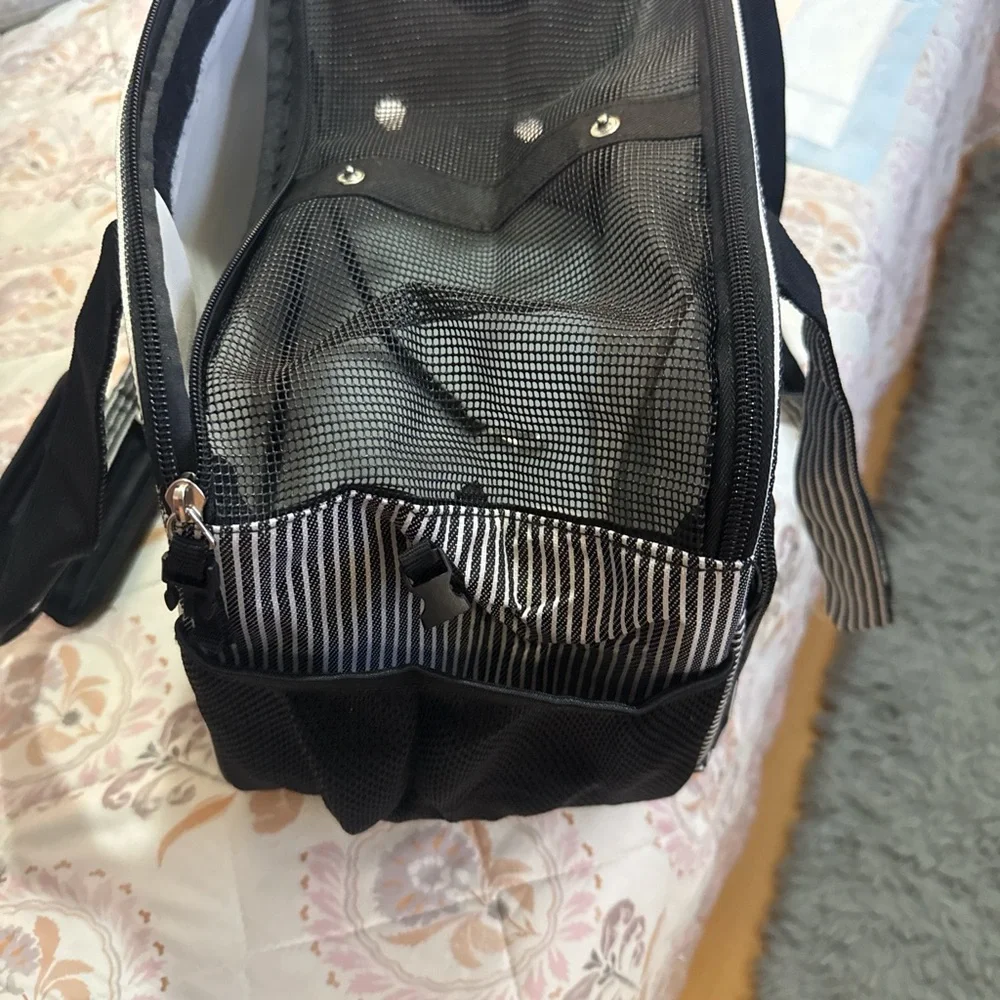 PetAmi Black and White Striped Bag